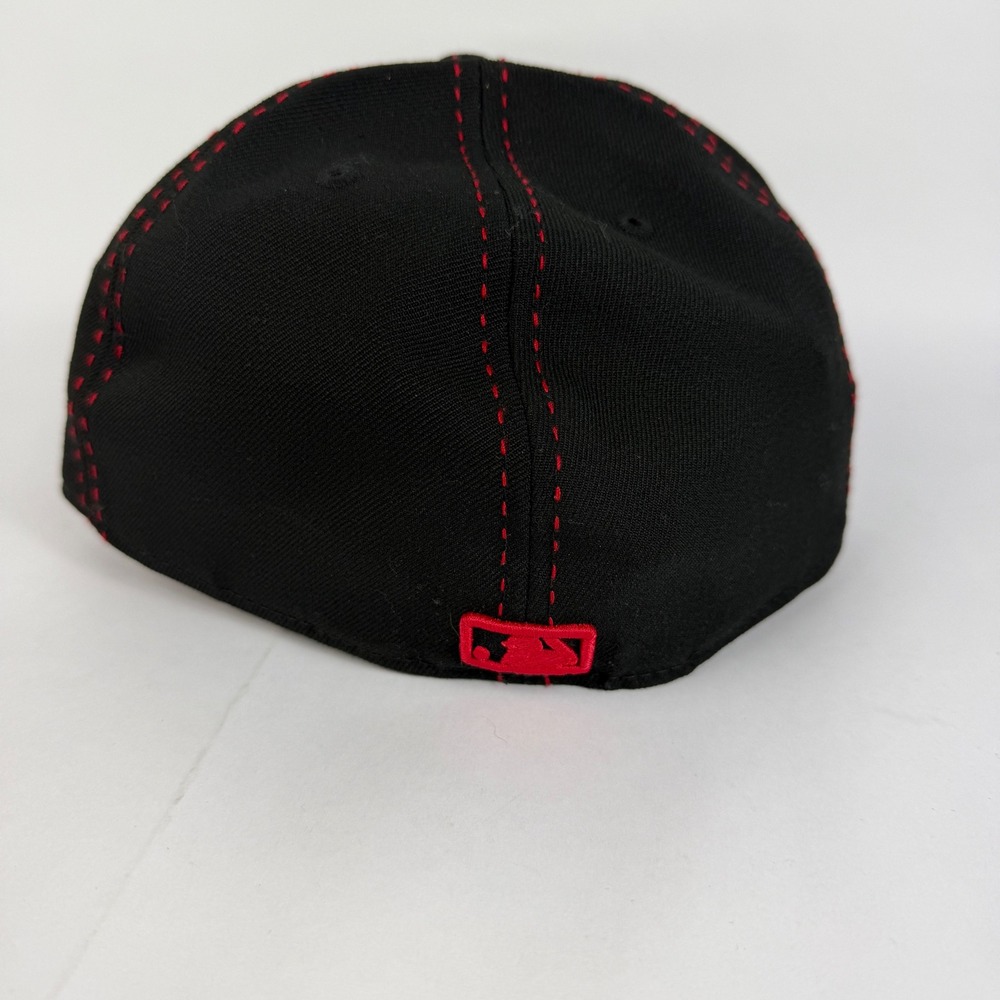 New Era New York Yankees 59FIFTY Fitted Hat 7 3/4 Black Red Contrast Stitch Wool - Picture 6 of 14